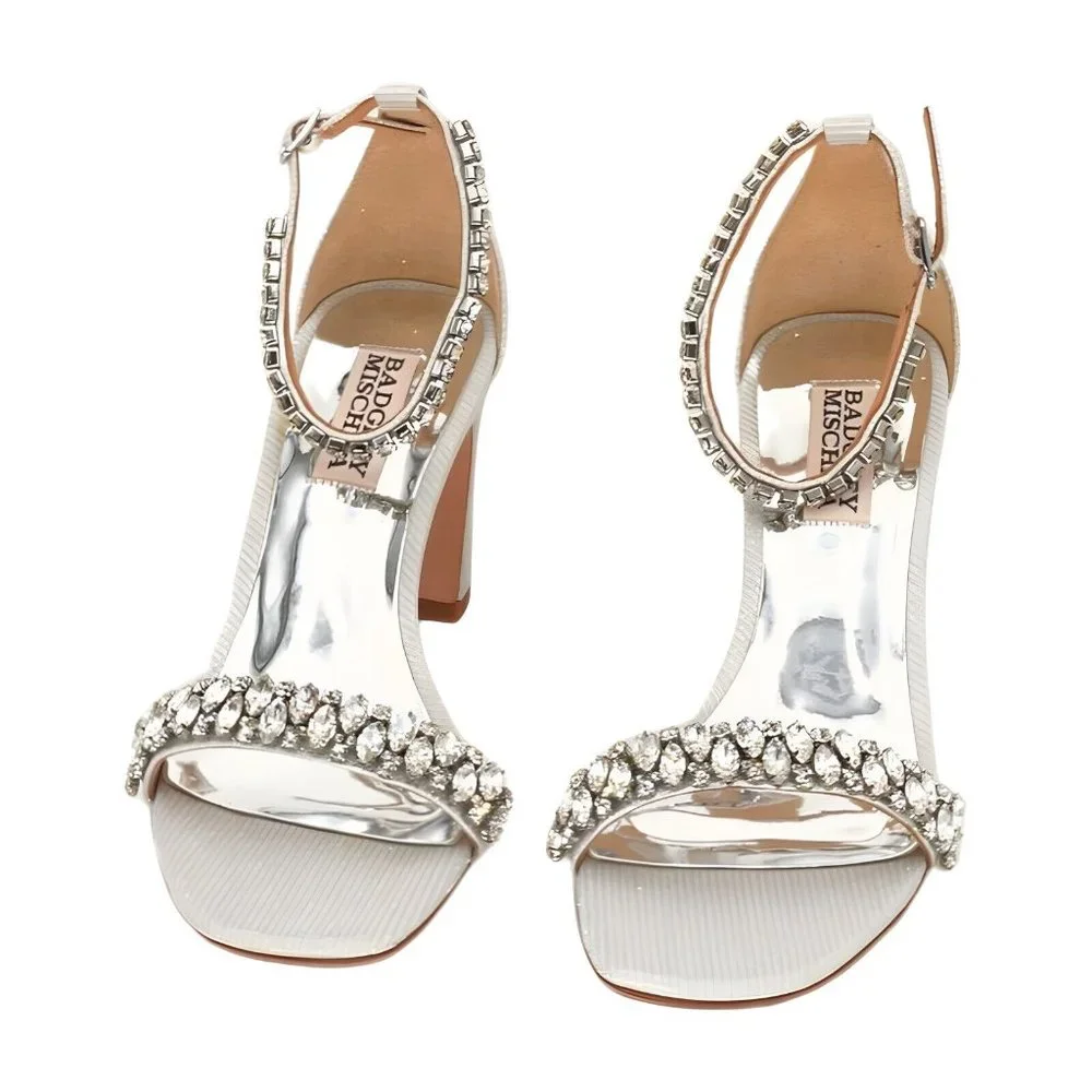 Badgley Mischka womens Harriet Heeled Sandal, White, Size 6 - Picture 4 of 7